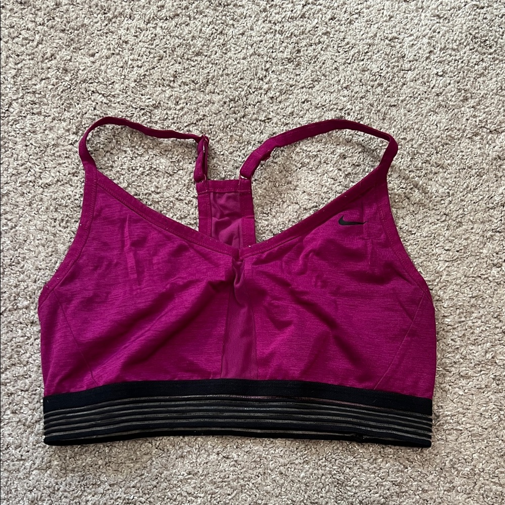 Nike Women's Fuchsia and Black Sports Bra